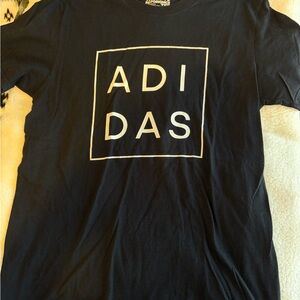 Adidas Black Tee with White Logo